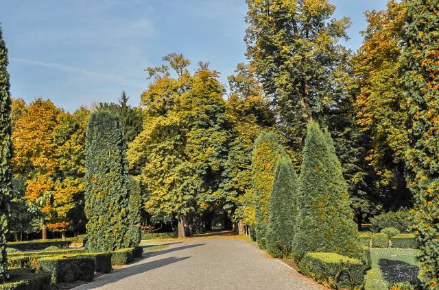 Park surrouding the palace in Kobierzyce