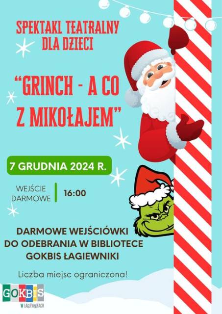 Spektakl teatralny doa dzieci pt. "GRINCH - A CO Z MIKOŁAJEM"