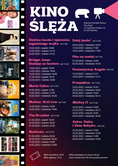 Repertoire of the "Ślęża" Cinema for February and March