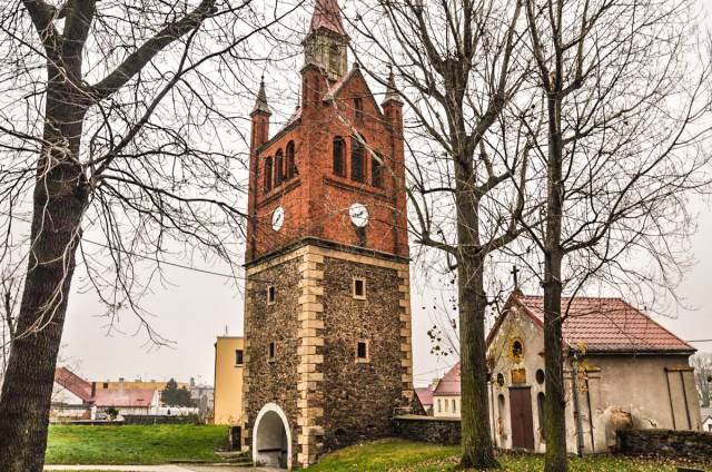 Church tower in Łagiewniki